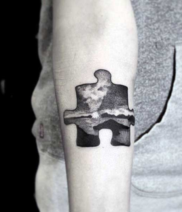 Puzzle Tattoo with Nature