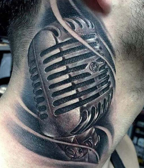 Retro Microphone Tattoo ideas