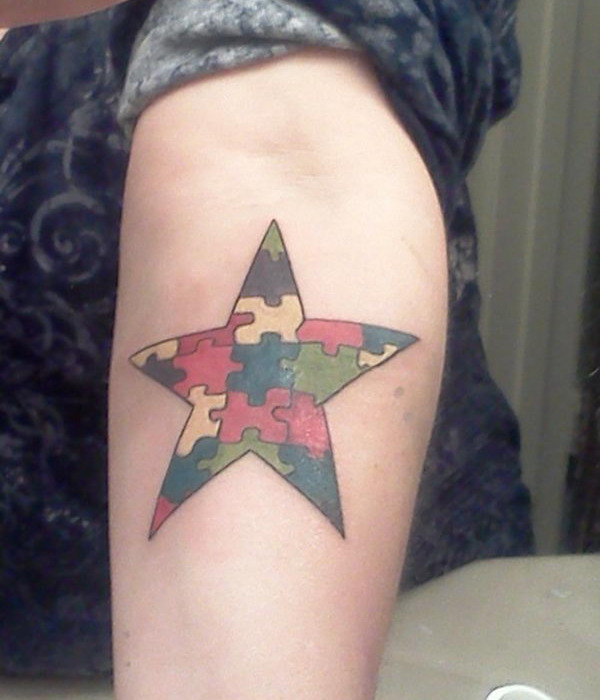 Star Puzzle Piece Tattoo ideas