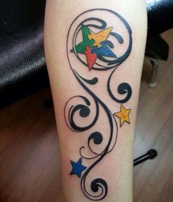 Star Puzzle Piece Tattoo