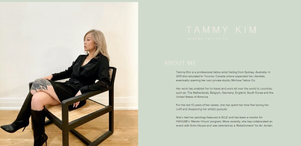 Tammy Kim Toronto ON tattoo artists in Canada