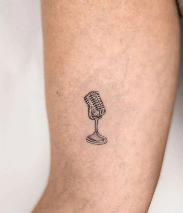 Tiny Microphone Tattoo ideas
