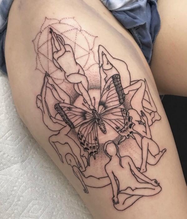 Abstract Butterfly Tattoo For Yogis