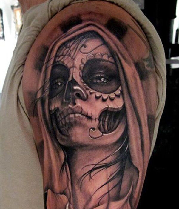 Attractive Zombie Girl Tattoo design