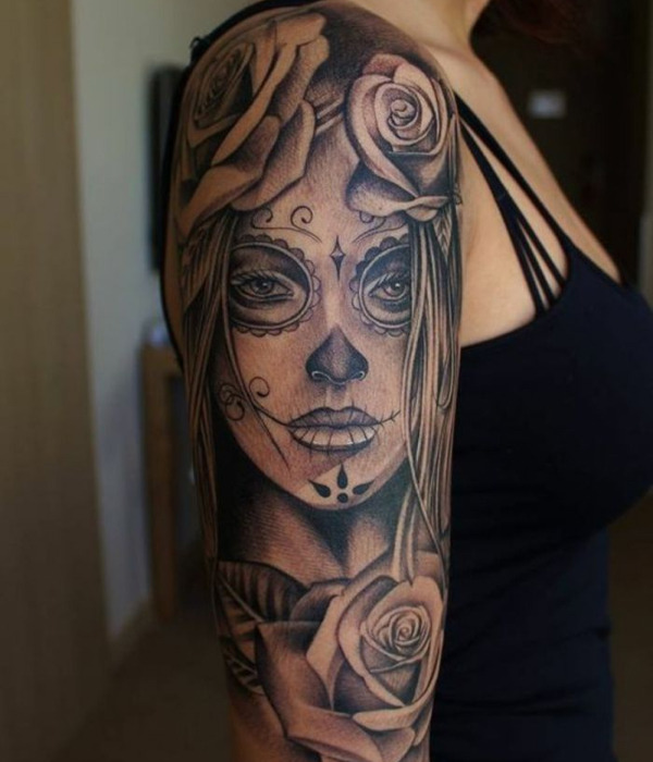 Beautiful Girl Zombie Tattoo