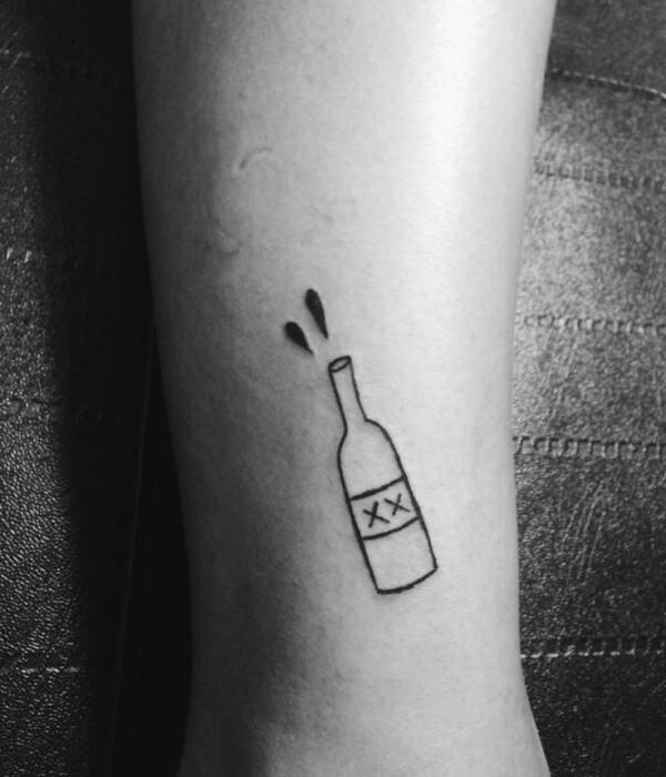 Beer Can Line Tattoo
