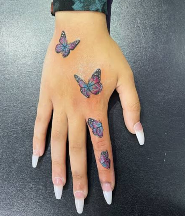 Butterfly Palm Tattoo Designs