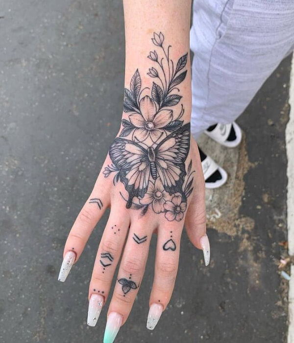 Butterfly Palm Tattoo