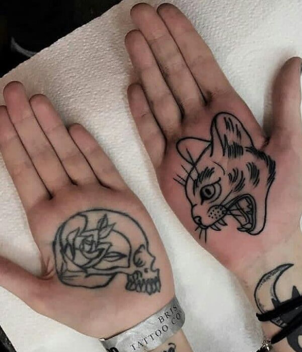 Cat Palm Tattoo Ideas