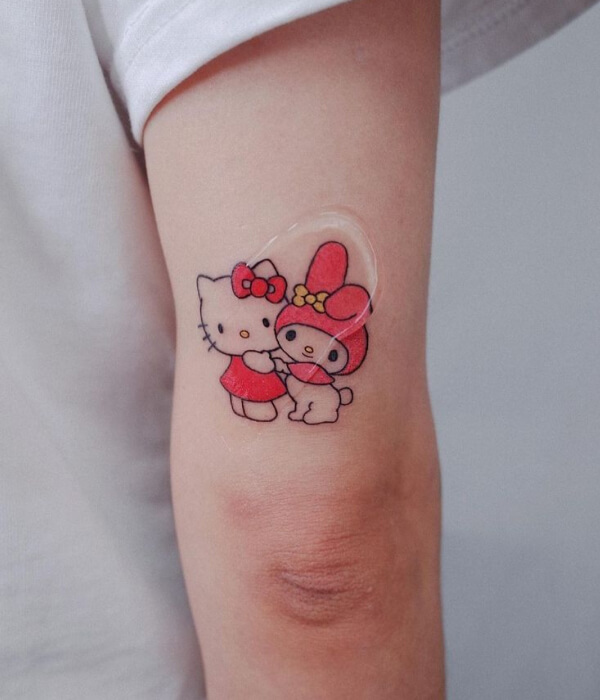 Colorful Hello Kitty Tattoo