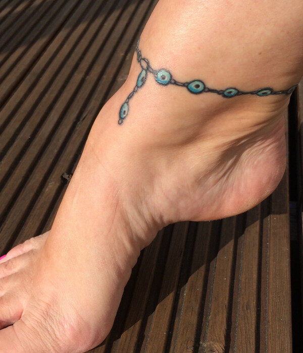 Evil Eye Anklet Tattoo design