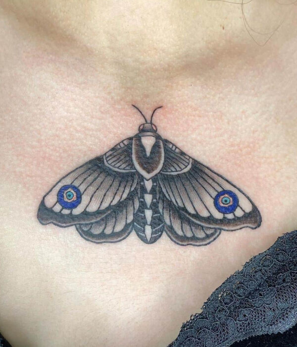 Evil Eye in Butterfly Tattoo design