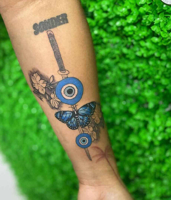 Evil Eye in Butterfly Tattoo ideas