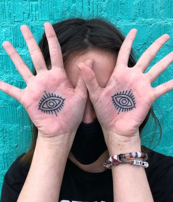 Eye Palm Tattoo Ideas