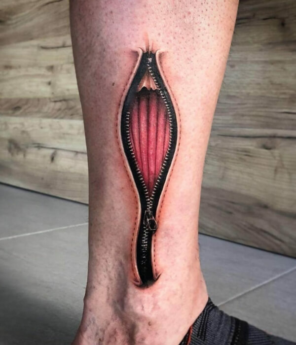 Full Open Zipper Tattoo ideas