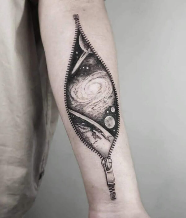 Galaxy Zipper Tattoo ideas