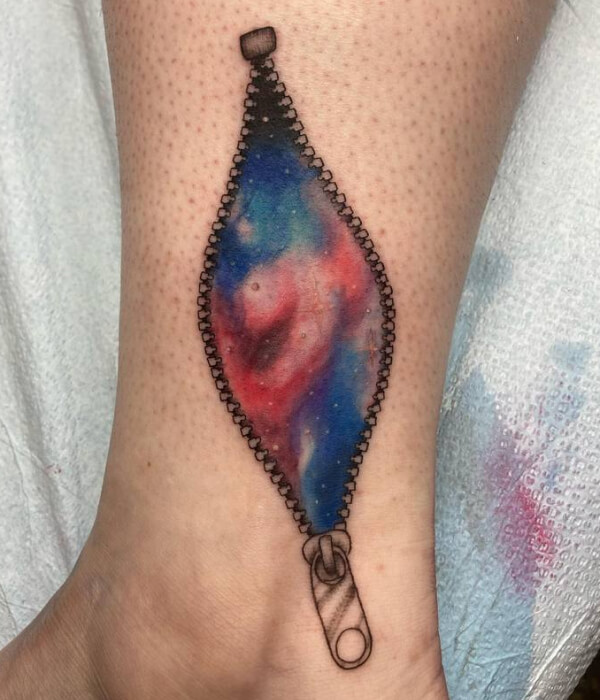 Galaxy Zipper Tattoo