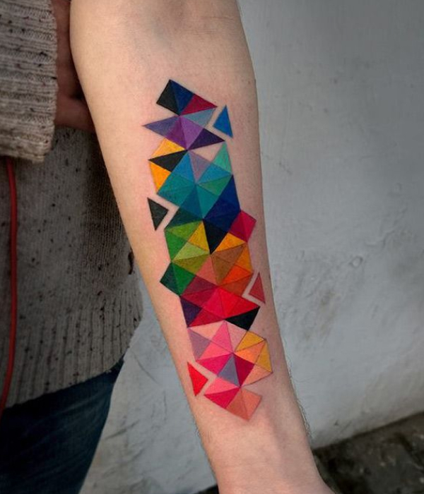 Geometric Rainbow Tattoo Ideas