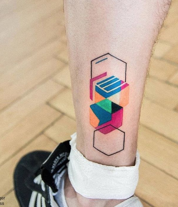 Geometric Rainbow Tattoo