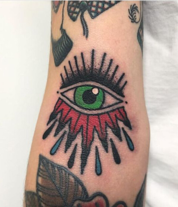 Green Evil Eye Tattoo