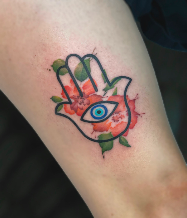 Hamsa Evil Eye Tattoo design