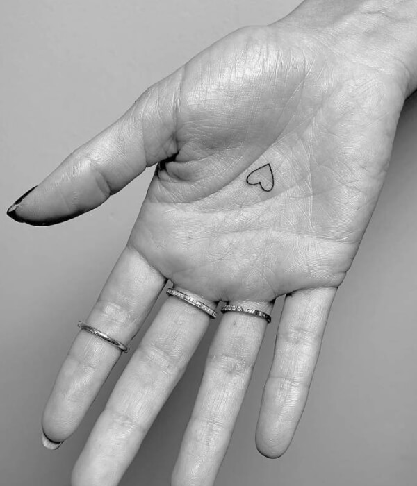 Heart Palm Tattoo Designs