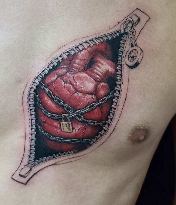 Heart Zipper Tattoo