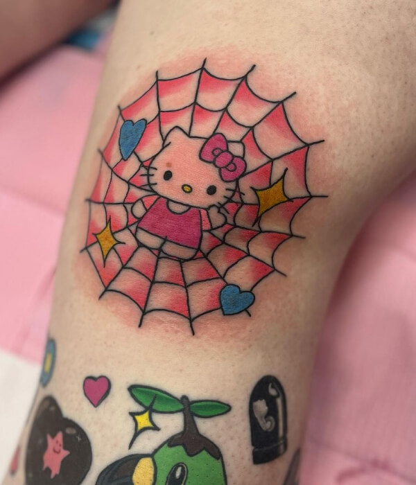 Hello Kitty Spider Tattoo