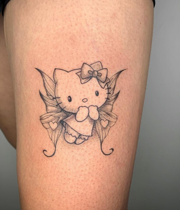 Hello Kitty Tattoo With Butterflies ideas