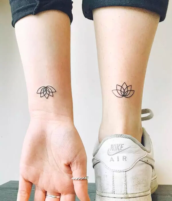 Matching yoga tattoos