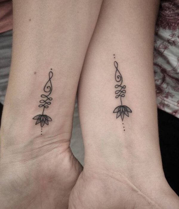 Matching yoga tattoos