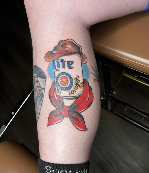 Miller Lite Beer Can Tattoo