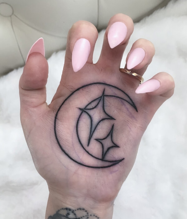 Moon Palm Tattoo