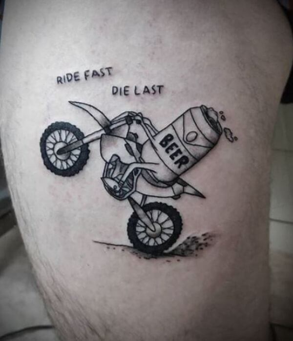 Motorcycle Beer Can Tattoo