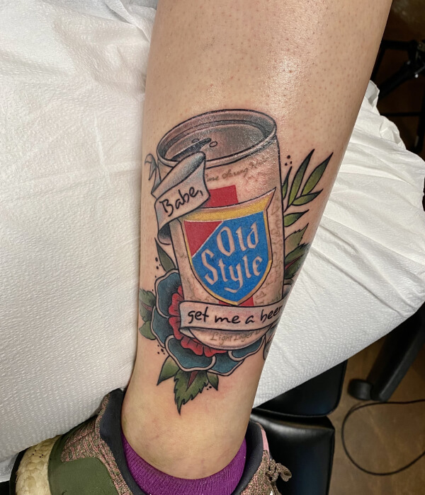 Old School Beer Can Tattoo