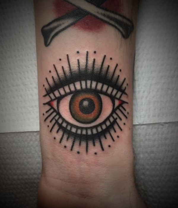 Orange Evil Eye Tattoo ideas