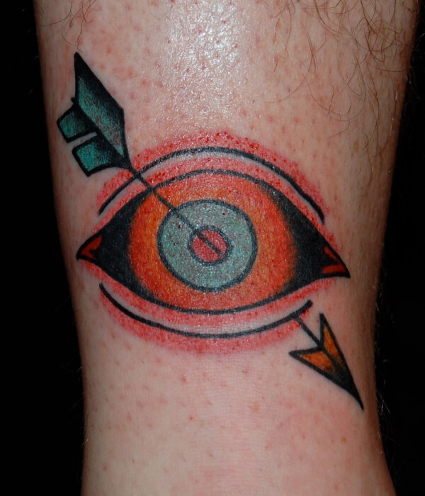 Orange Evil Eye Tattoo