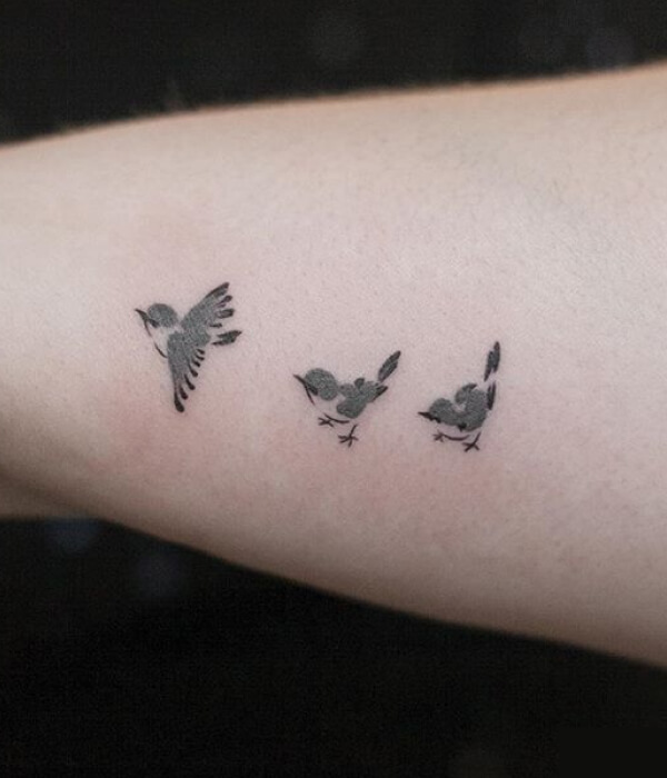 Parent-Child Swift Bird Tattoo Designs