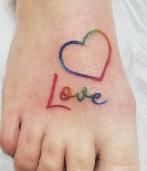 Rainbow Heart Tattoo Ideas