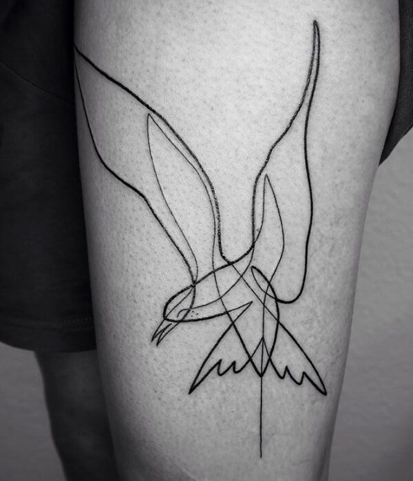 Single Line Swift Tattoo