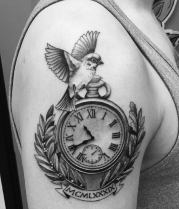 Swift Tattoo with Compass Diesgns