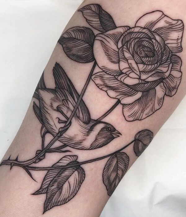 Swift Tattoo with Rose Ideas