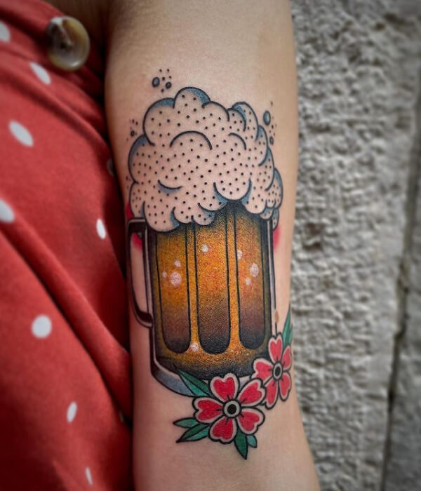 Traditional Beer Mug Tattoo
