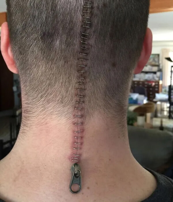 Zipper Scar Tattoo