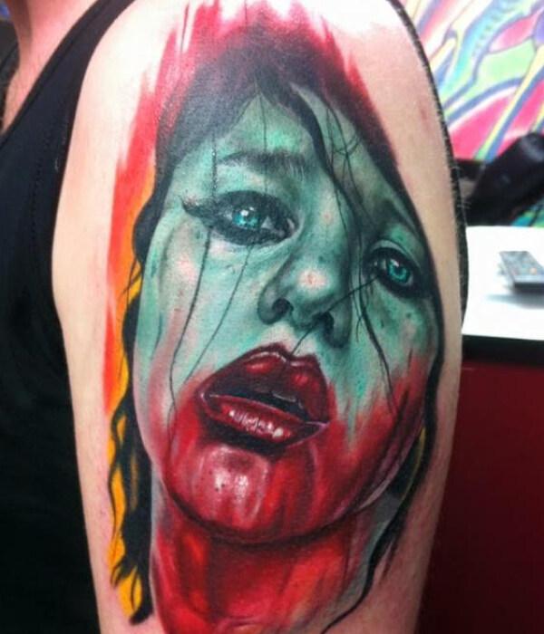 Zombie Chick Tattoo design