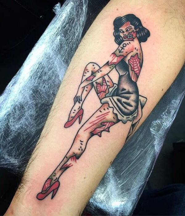 Zombie Pin-Up Girl Tattoo