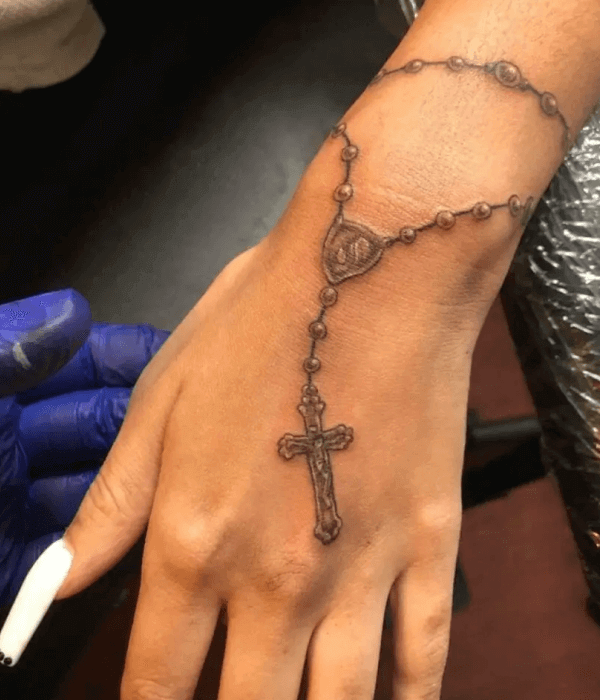 A Freehand Rosary Tattoo