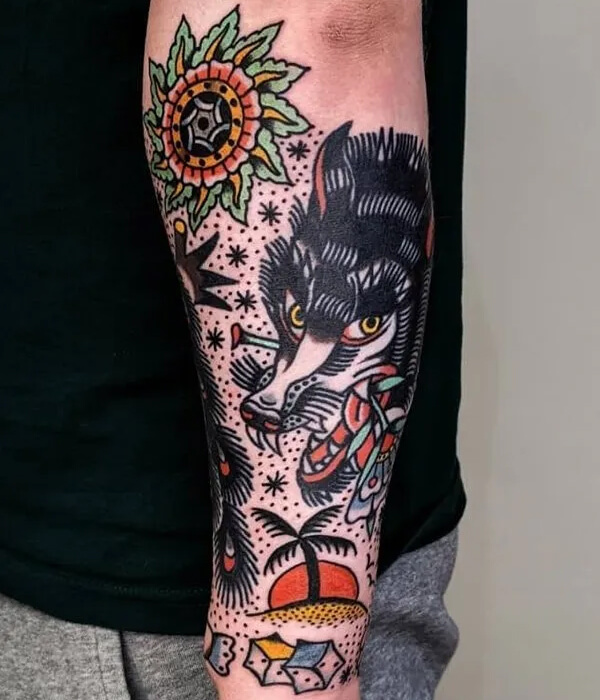 American Traditional Forearm Tattoo