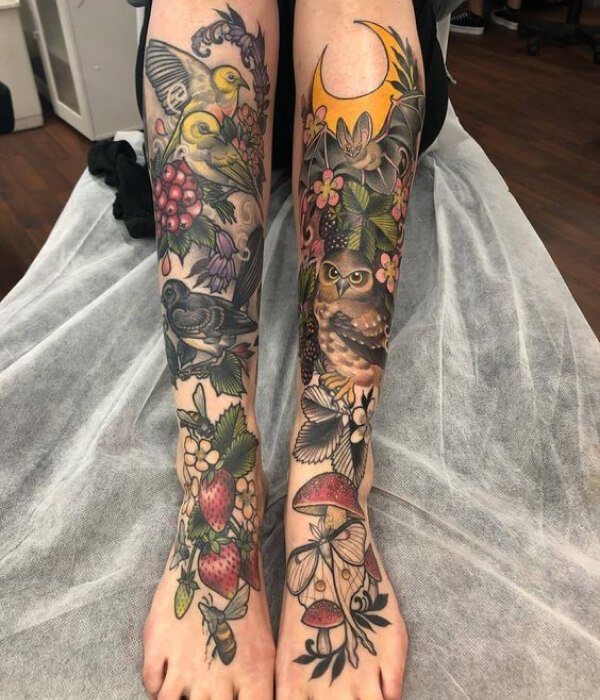American Traditional Leg Sleeve Tattoo ideas