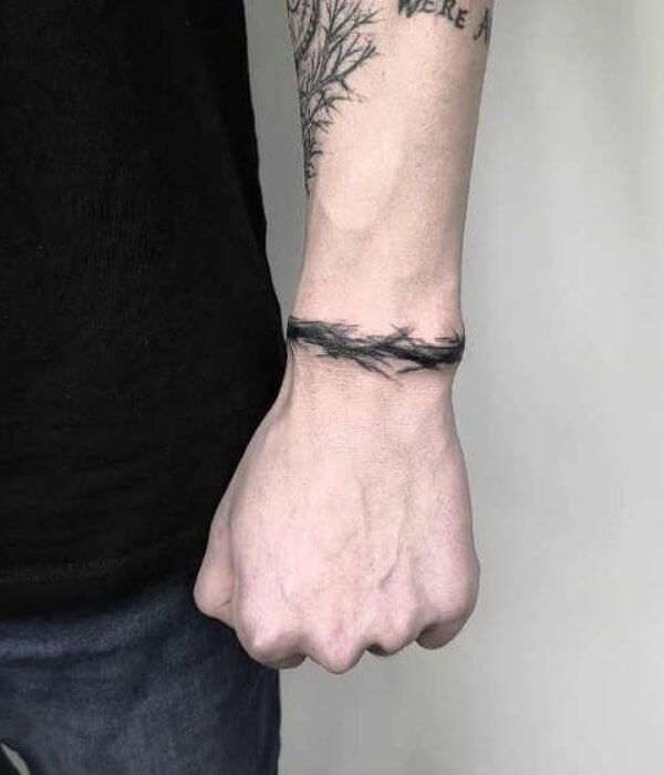Barbed Wire Hand Tattoo For Men